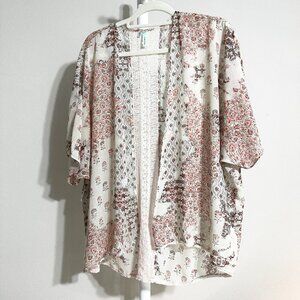 Kimono - Coverup - Cream and Coral Floral